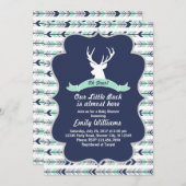 鹿の森のベビーシャワーの招待状 招待状 (正面/裏面)