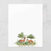 鹿の森の予算ベビーシャワーの招待 (裏面)