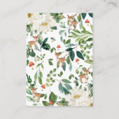 鹿の森の動物の赤ちゃんシャワーおむつラッフル エンクロージャーカード (裏面)