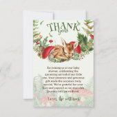 鹿の森の動物の赤ちゃんシャワー サンキューカード (正面)