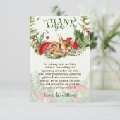 鹿の森の動物の赤ちゃんシャワー サンキューカード (スタンド正面)