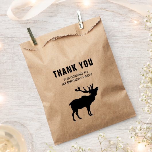 鹿の森の感謝祭の誕生日パーティー フェイバーバッグ (クリップ留めされた状態)
