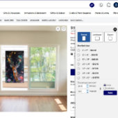鹿の森の蝶の絵 プライバシー アートフル ウィンドウサイン