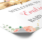 鹿の森の赤ちゃん女の子シャワー散水へようこそ ポスター (角)