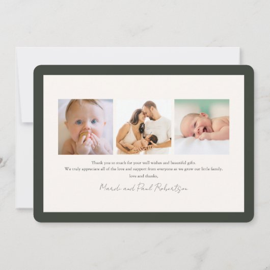 鹿の森山の出産発表 招待状 (裏面)