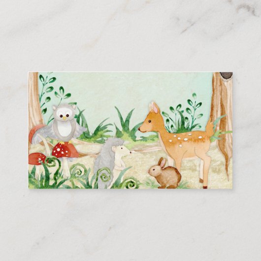 『鹿の森林動物フクロウ本』 名刺 (裏面)