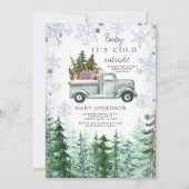 鹿の森素朴動物の赤ちゃんシャワー 招待状 (正面)