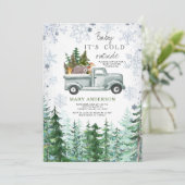 鹿の森素朴動物の赤ちゃんシャワー 招待状 (スタンド正面)