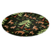 鹿の森:ヴィンテージ風光明媚なパターン。 カッティングボード (角)