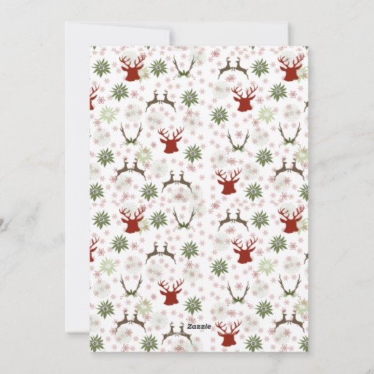 鹿の模様のクリスマス写真 シーズンカード (裏面)