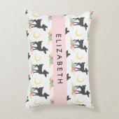 鹿の模様,ベビー鹿,ボホ,花,お名前 アクセントクッション (正面(垂直))