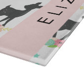 鹿の模様,ベビー鹿,ボホ,花,お名前 カッティングボード (角)