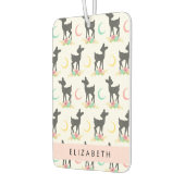 鹿の模様,ベビー鹿,ボホ,花,お名前 カーエアーフレッシュナー (左)