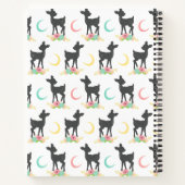 鹿の模様，ベビー鹿，ボホ，花，お名前 ノートブック (裏面)