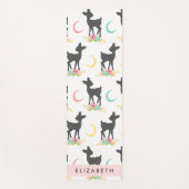 鹿の模様，ベビー鹿，ボホ，花，お名前 ヨガマット (正面)