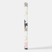 鹿の模様,ベビー鹿,ボホ,花,お名前 iPhoneケース (右側面)