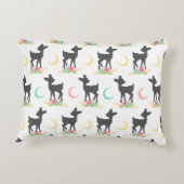 鹿の模様，ベビー鹿，ボホ，花，月 アクセントクッション (裏面)