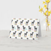 鹿の模様，ベビー鹿，ボホ，花，月 カード (黄色い花)