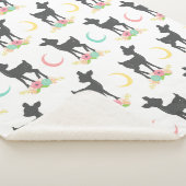 鹿の模様，ベビー鹿，ボホ，花，月 シェルパブランケット (3/4)