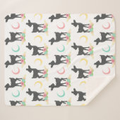 鹿の模様，ベビー鹿，ボホ，花，月 シェルパブランケット (正面(横))