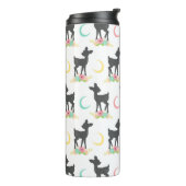 鹿の模様，ベビー鹿，ボホ，花，月 タンブラー (回転左)