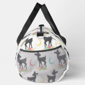 鹿の模様，ベビー鹿，ボホ，花，月 ダッフルバッグ (右)