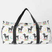 鹿の模様，ベビー鹿，ボホ，花，月 ダッフルバッグ (裏面)