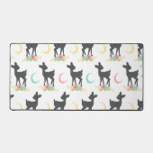 鹿の模様，ベビー鹿，ボホ，花，月 デスクマット (正面)