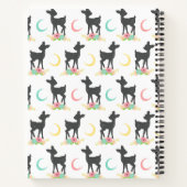 鹿の模様，ベビー鹿，ボホ，花，月 ノートブック (裏面)