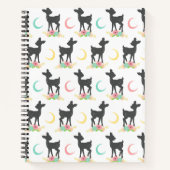 鹿の模様，ベビー鹿，ボホ，花，月 ノートブック (正面)