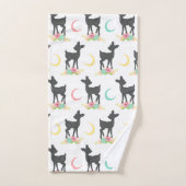 鹿の模様，ベビー鹿，ボホ，花，月 バスタオルセット (ハンドタオル)