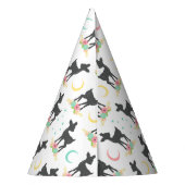 鹿の模様，ベビー鹿，ボホ，花，月 パーティーハット (裏面)