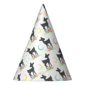 鹿の模様，ベビー鹿，ボホ，花，月 パーティーハット (左)