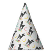 鹿の模様，ベビー鹿，ボホ，花，月 パーティーハット (右)