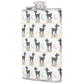 鹿の模様，ベビー鹿，ボホ，花，月 フラスク (左)