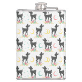 鹿の模様，ベビー鹿，ボホ，花，月 フラスク (裏面)