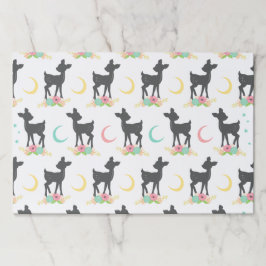 鹿の模様，ベビー鹿，ボホ，花，月 ペーパーパッド