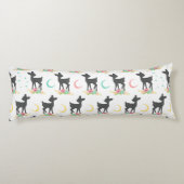 鹿の模様，ベビー鹿，ボホ，花，月 ボディピロー (裏面)