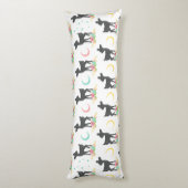 鹿の模様，ベビー鹿，ボホ，花，月 ボディピロー (裏面 (縦))