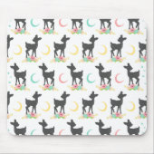 鹿の模様，ベビー鹿，ボホ，花，月 マウスパッド (正面)