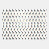 鹿の模様，ベビー鹿，ボホ，花，月 ラッピングペーパーシート (正面)