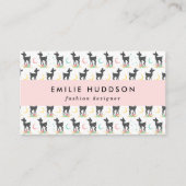 鹿の模様，ベビー鹿，ボホ，花，月 名刺 (正面)