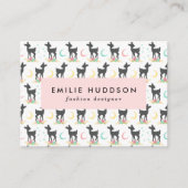 鹿の模様，ベビー鹿，ボホ，花，月 名刺 (正面)