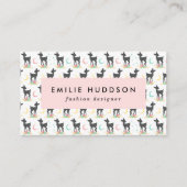 鹿の模様，ベビー鹿，ボホ，花，月 名刺 (正面)