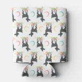 鹿の模様，ベビー鹿，ボホ，花，月 缶クーラー (裏面)