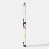 鹿の模様，ベビー鹿，ボホ，花，月 iPhoneケース (右側面)