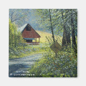 「鹿の横断」 マグネット (正面)