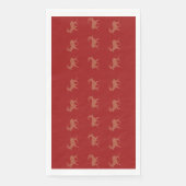 鹿の歩くフェスティバルパターン赤茶色の背景 (正面)