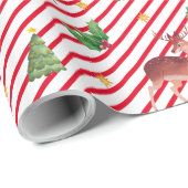 鹿の熱狂的なクリスマス ラッピングペーパー (ロールコーナー)