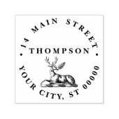 鹿の牡鹿とファーンヘラルディッククレストエンブレム セルフインキングスタンプ (デザイン)